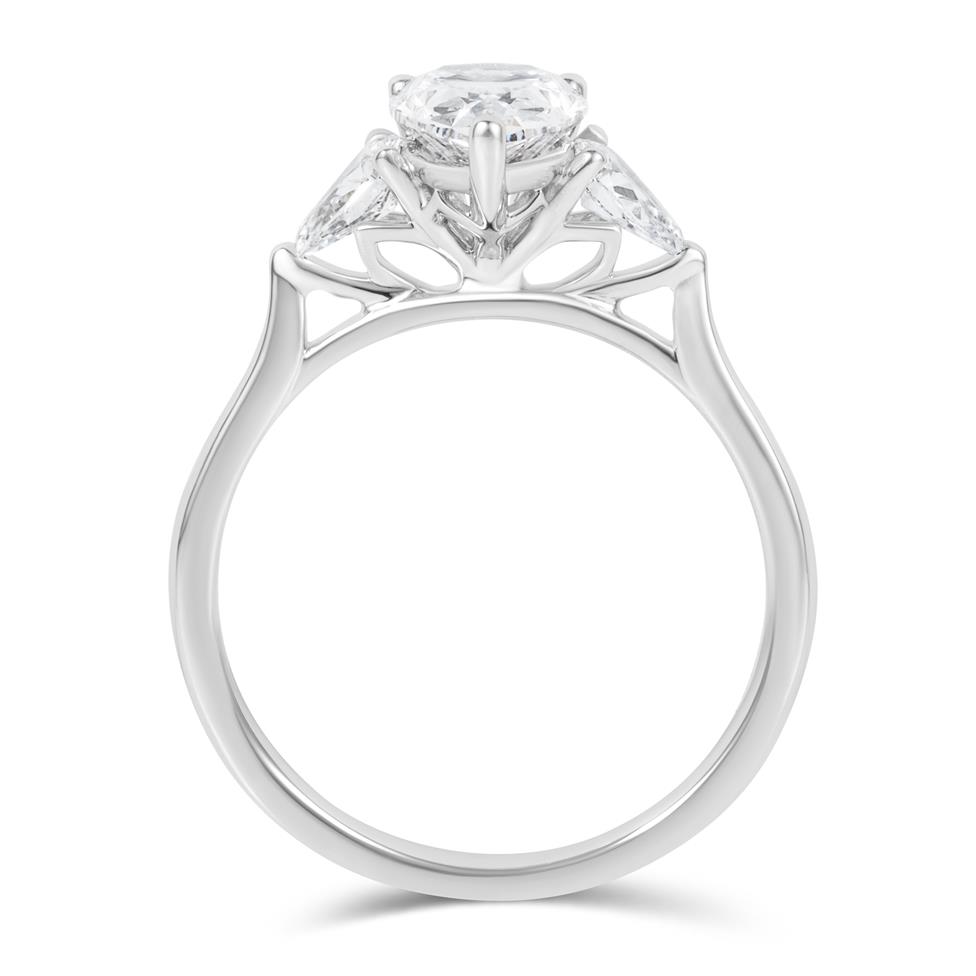 Platinum Lab Grown Pear Diamond Engagement Ring 1.50ct Thumbnail Image 2