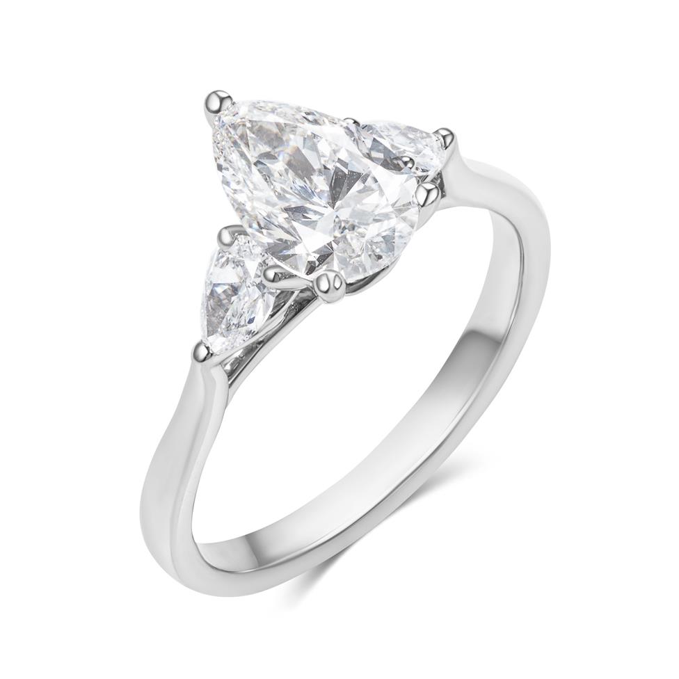 Platinum Lab Grown Pear Diamond Engagement Ring 1.50ct Thumbnail Image 0