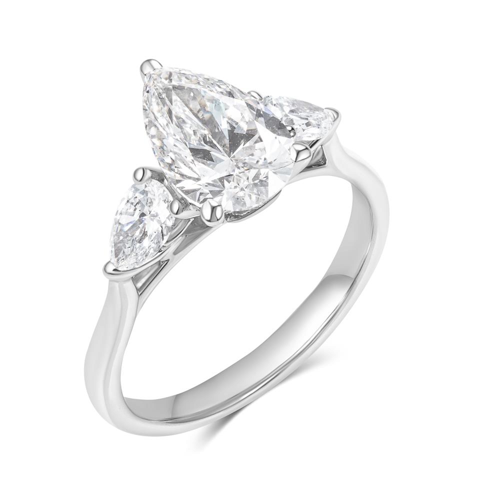 Platinum Lab Grown Pear Diamond Engagement Ring 2.00ct Thumbnail Image 0