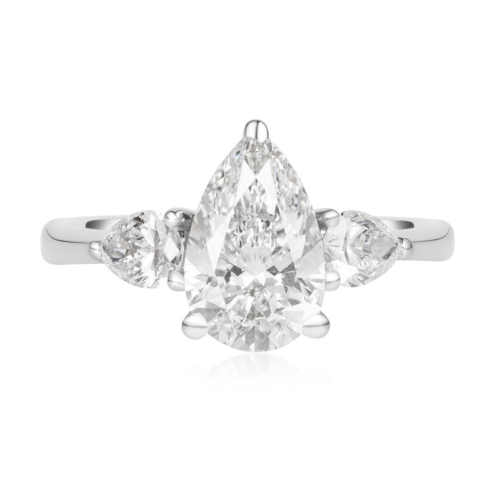 Platinum Lab Grown Pear Diamond Engagement Ring 2.00ct Thumbnail Image 1