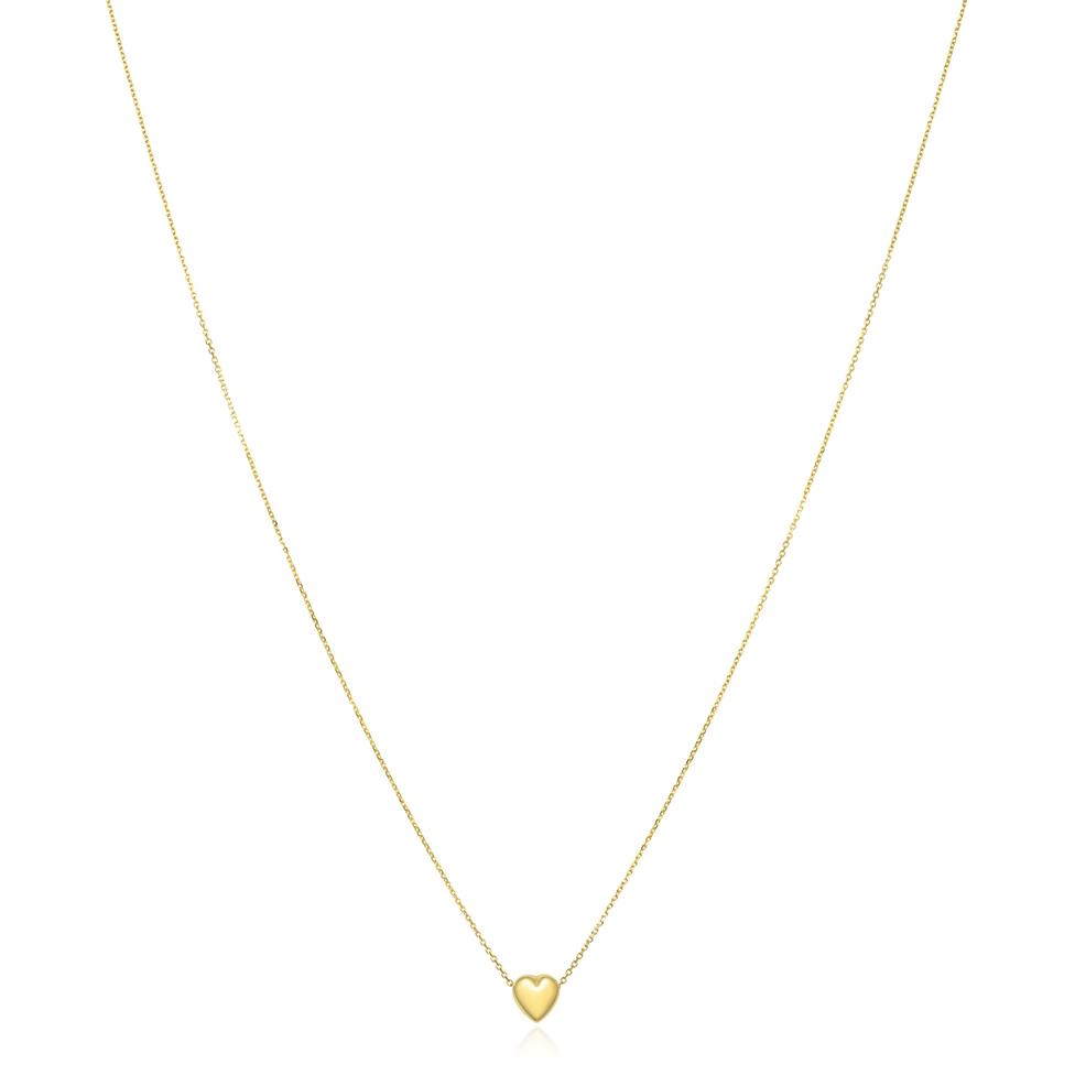 18ct Yellow Gold Heart Necklace Thumbnail Image 1