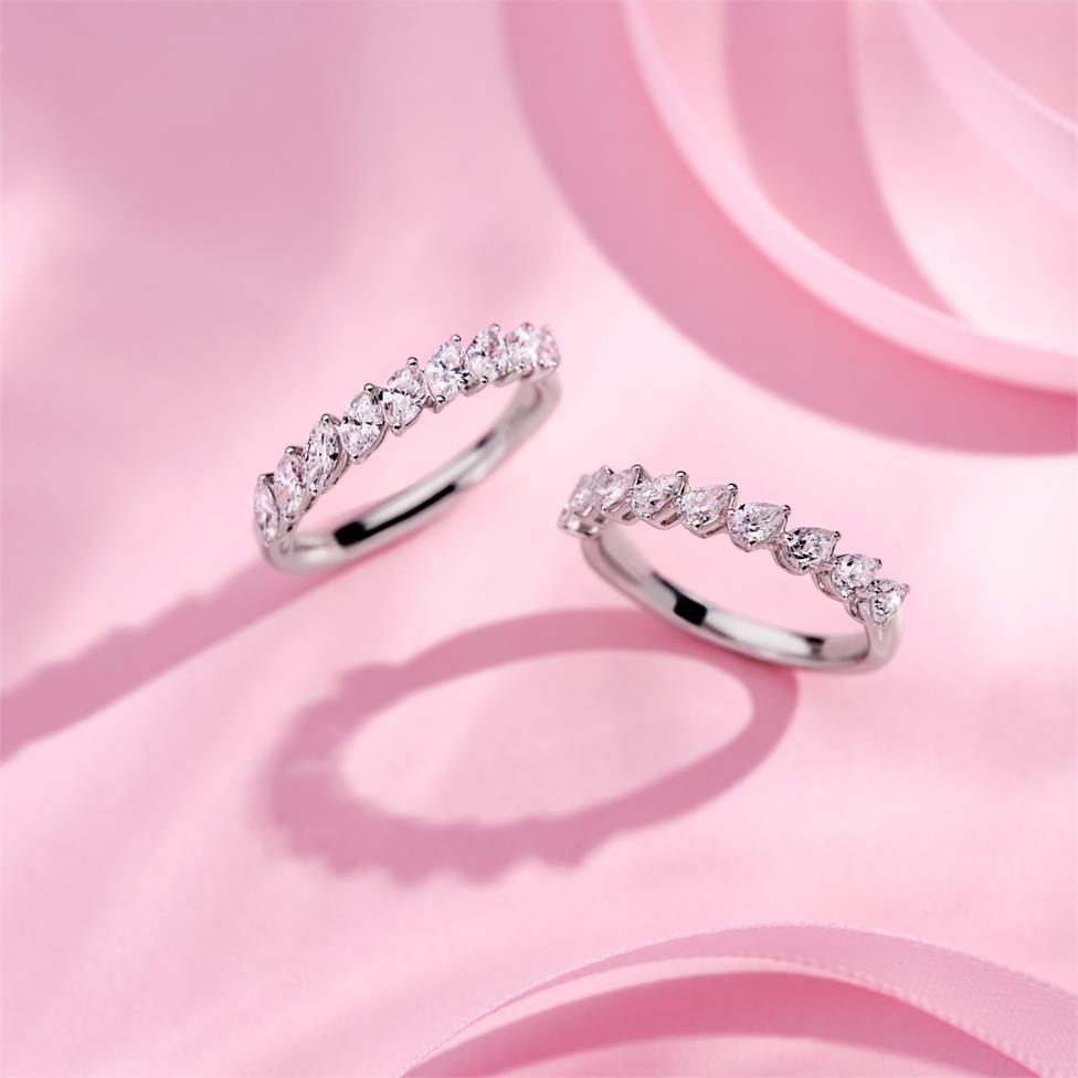 Platinum Marquise Diamond Half Eternity Ring 0.82ct Thumbnail Image 4