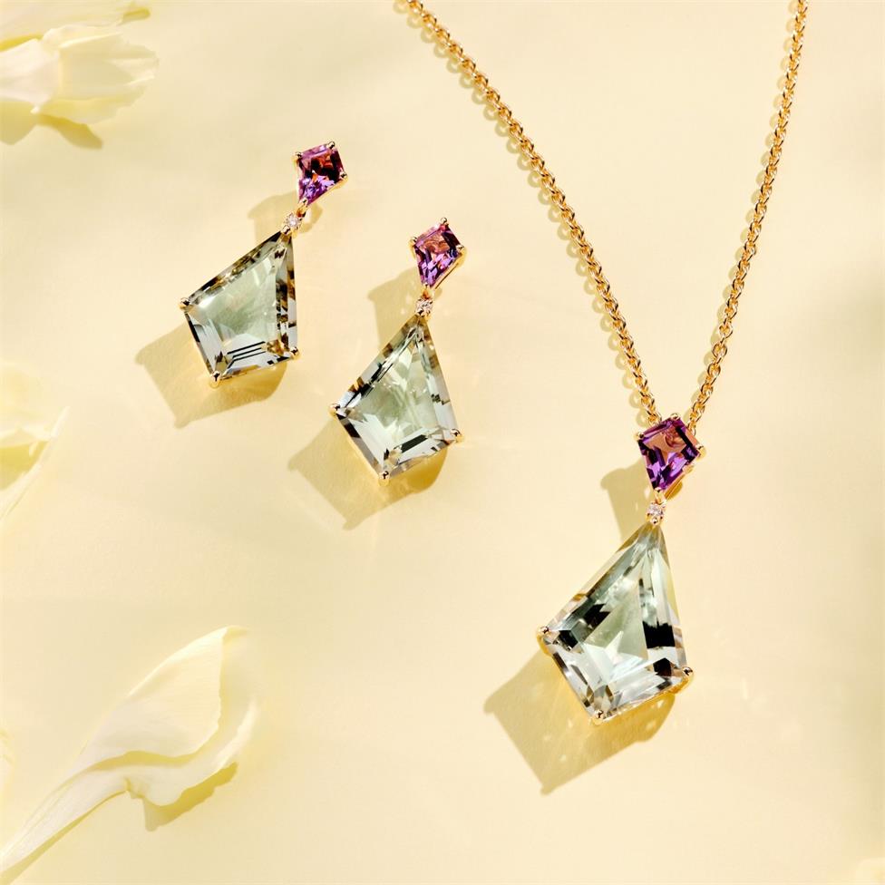 Sweetpea Kite Shape Amethyst Necklace Thumbnail Image 5