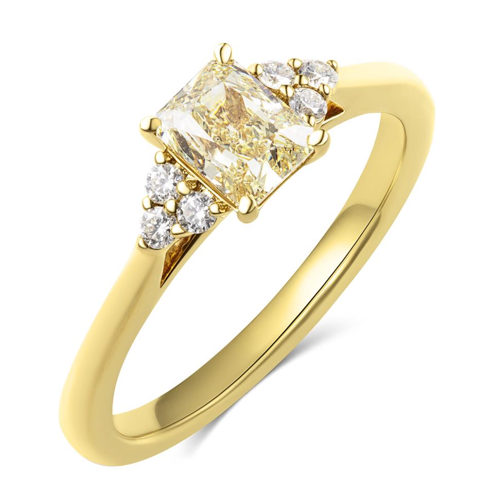 18ct Yellow Gold Champagne Radiant Diamond Engagement Ring 0.75ct Thumbnail Image 0