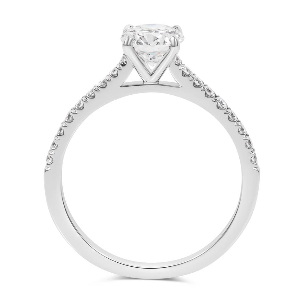 Platinum Diamond Solitaire Engagement Ring 0.78ct Thumbnail Image 3