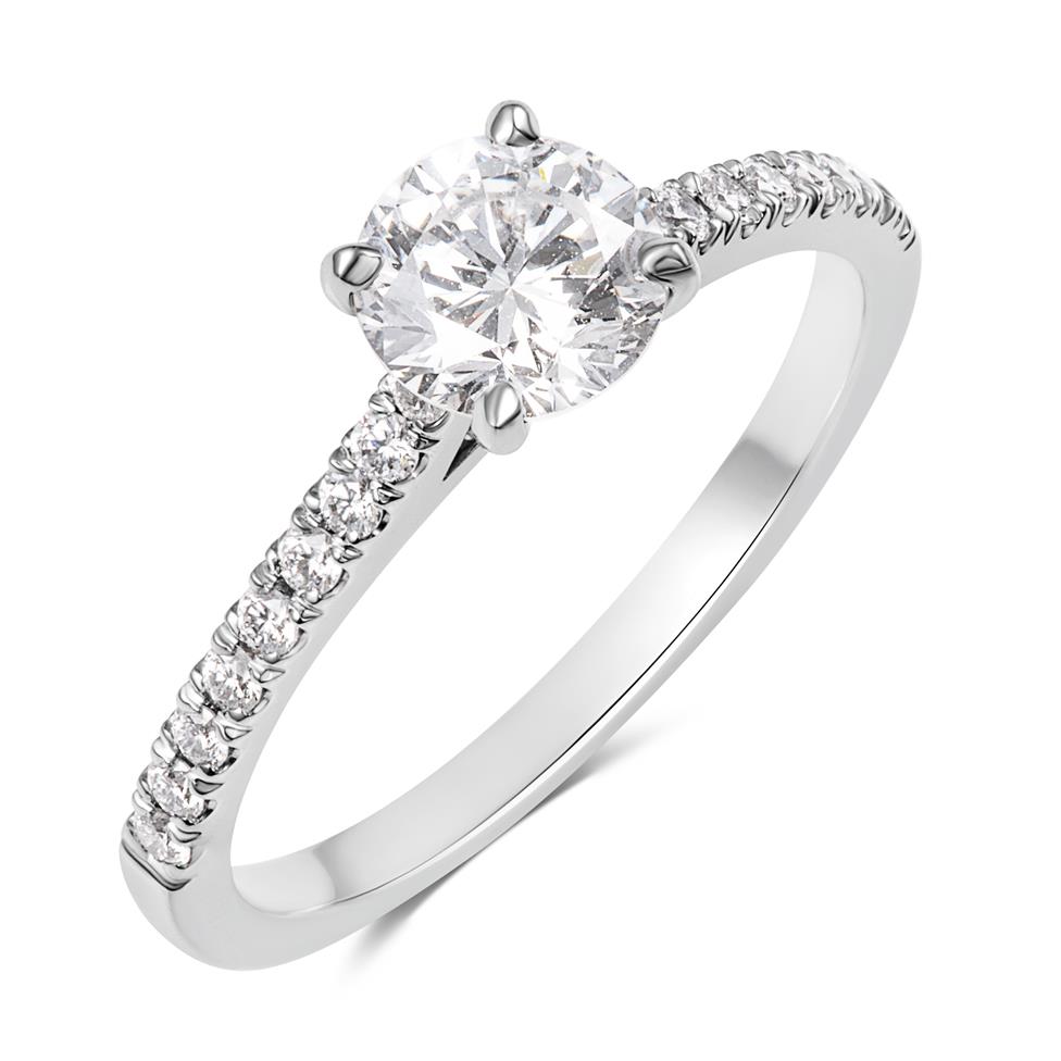 Platinum Diamond Solitaire Engagement Ring 0.78ct Thumbnail Image 0
