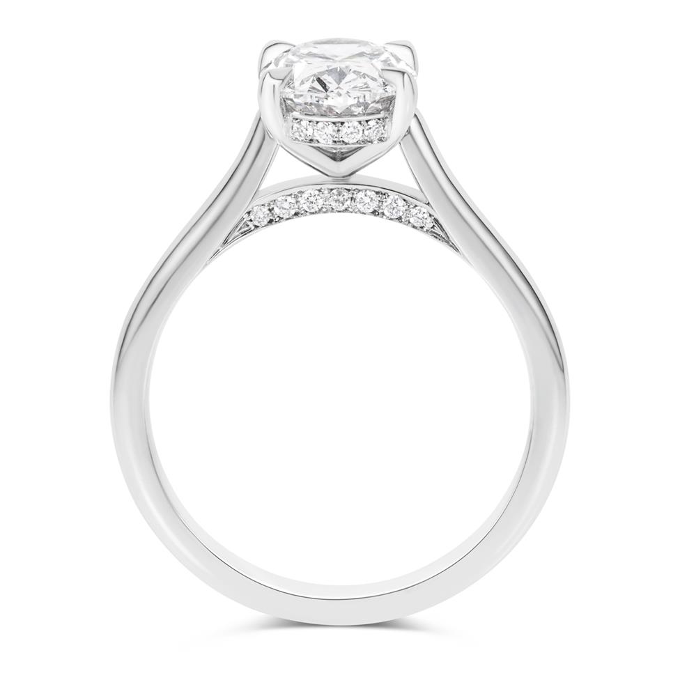 Platinum Oval Diamond Solitaire Engagement Ring 2.01ct Thumbnail Image 2