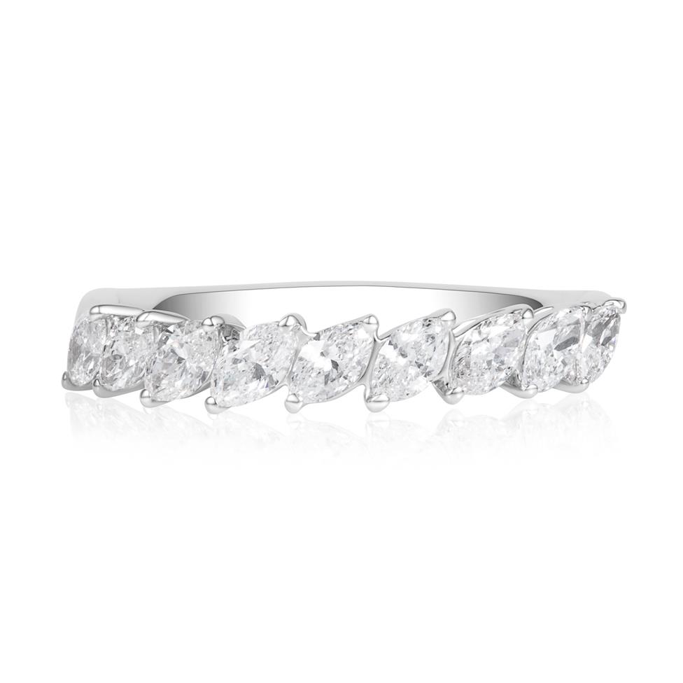 Platinum Marquise Diamond Half Eternity Ring 0.82ct Thumbnail Image 2