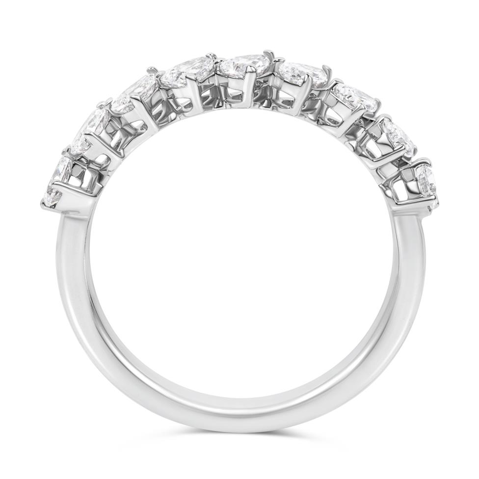 Platinum Pear Diamond Half Eternity Ring 0.70ct Thumbnail Image 3