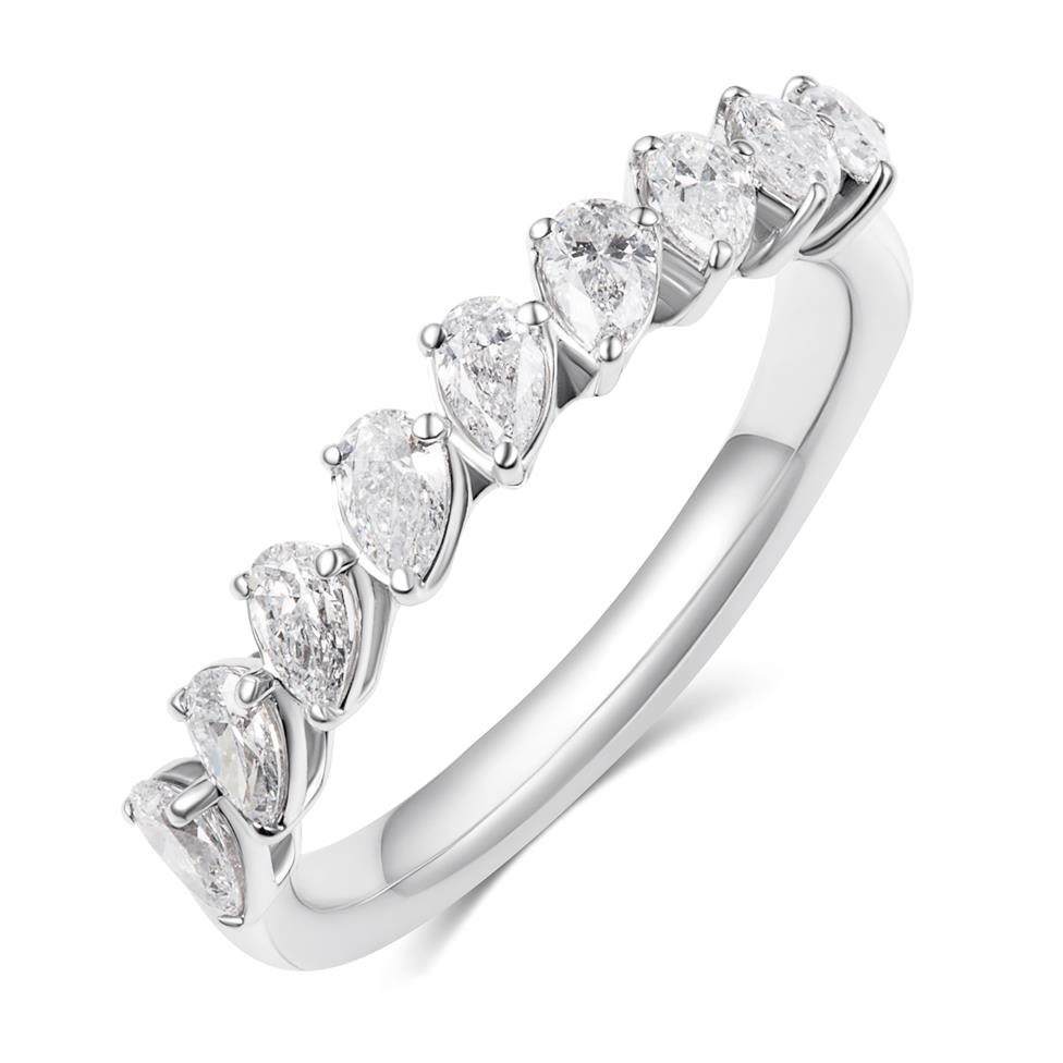 Platinum Pear Diamond Half Eternity Ring 0.70ct Thumbnail Image 0
