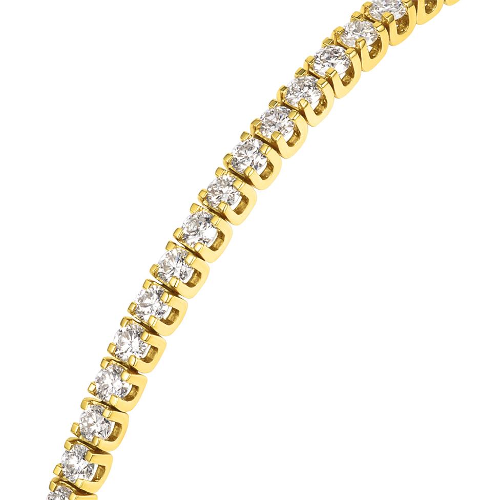 18ct Yellow Gold Diamond Tennis Bracelet 3.04ct Thumbnail Image 1