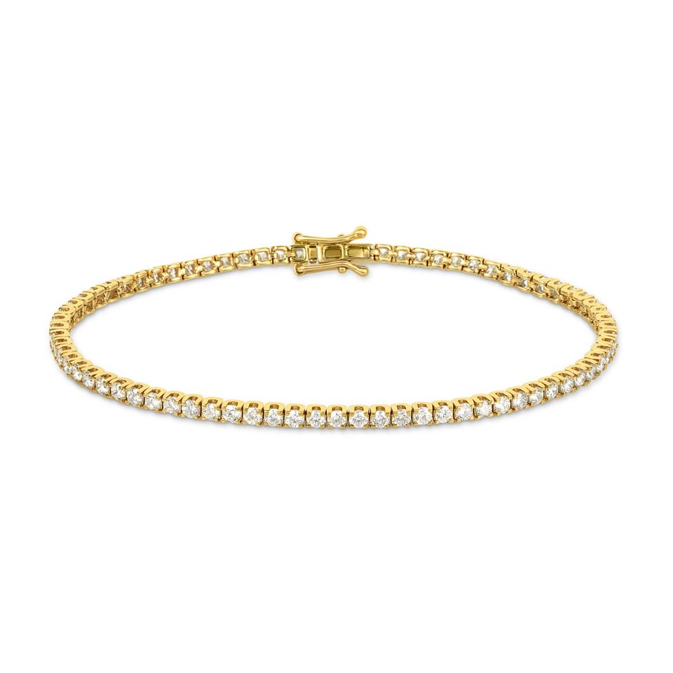 18ct Yellow Gold Diamond Tennis Bracelet 3.04ct Thumbnail Image 0