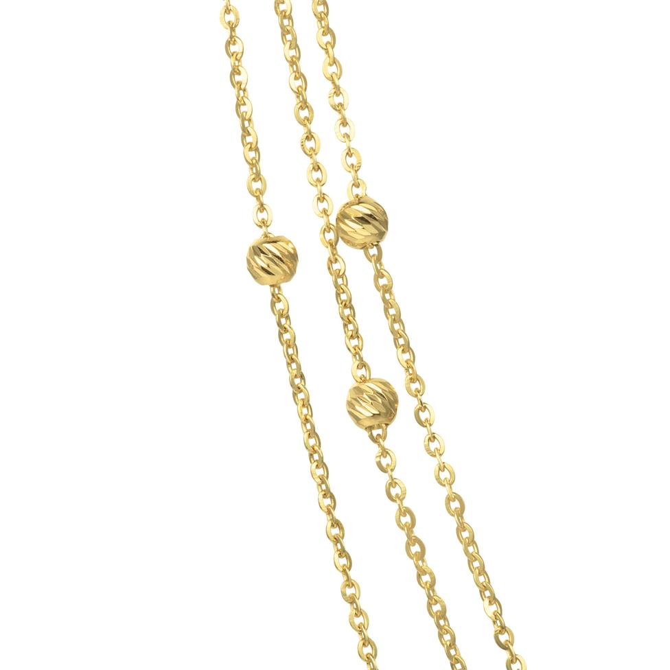 18ct Yellow Gold Faceted Bead Detail Station Necklace Thumbnail Image 1