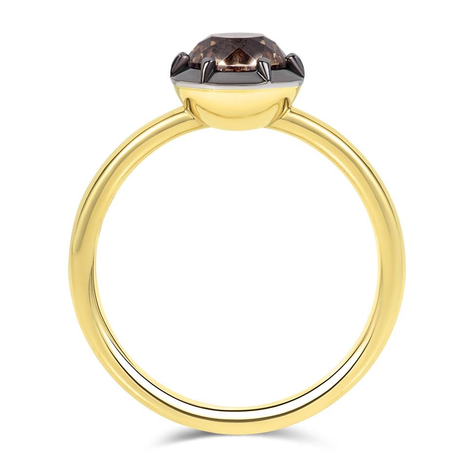 18ct Yellow Gold Old Cut Cognac Diamond Engagement Ring 1.22ct Thumbnail Image 2