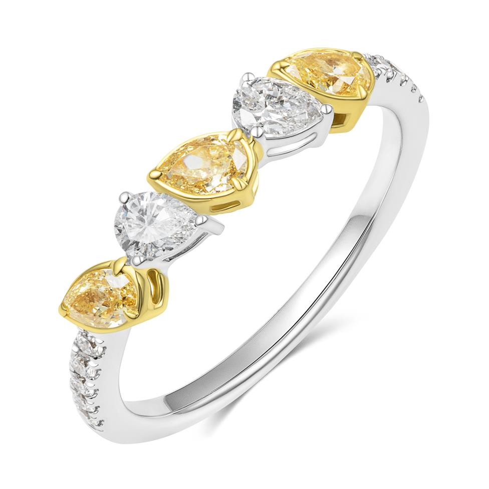 Aurora White Gold Yellow Diamond Ring Thumbnail Image 0