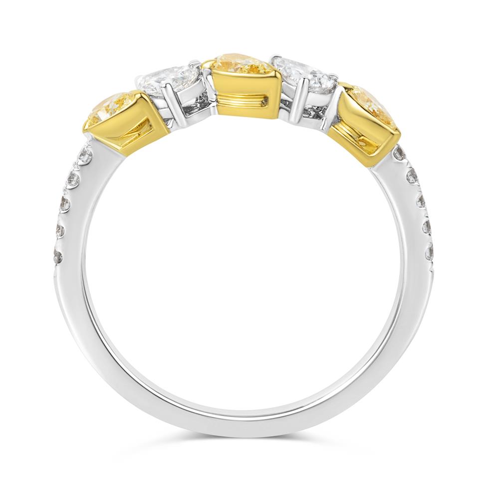Aurora White Gold Yellow Diamond Ring Thumbnail Image 2