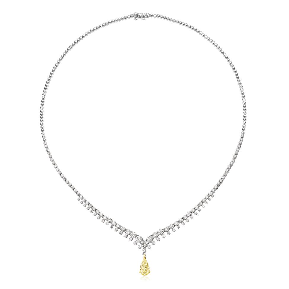 18ct Yellow Gold Yellow Pear Diamond Solitaire Pendant 1.57ct Thumbnail Image 3