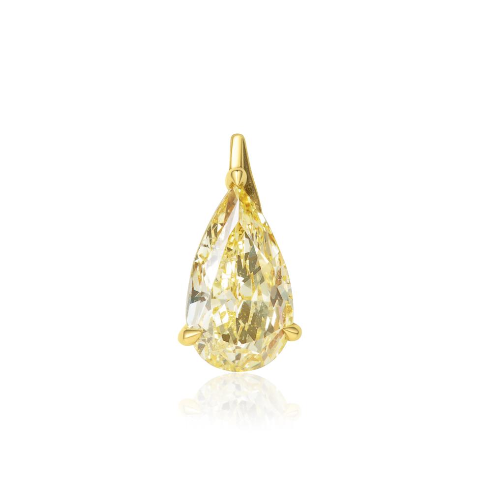18ct Yellow Gold Yellow Pear Diamond Solitaire Pendant 1.57ct Thumbnail Image 2