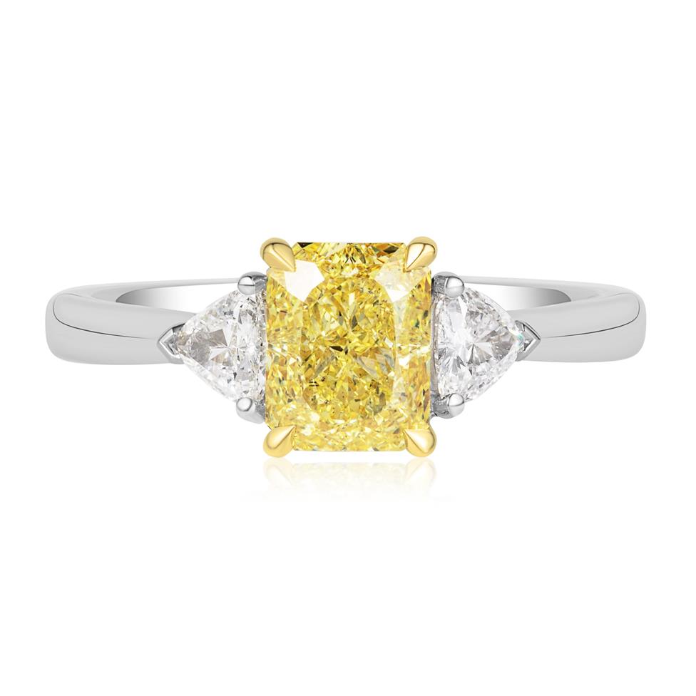 Platinum Yellow Radiant Diamond Engagement Ring 1.50ct Thumbnail Image 1