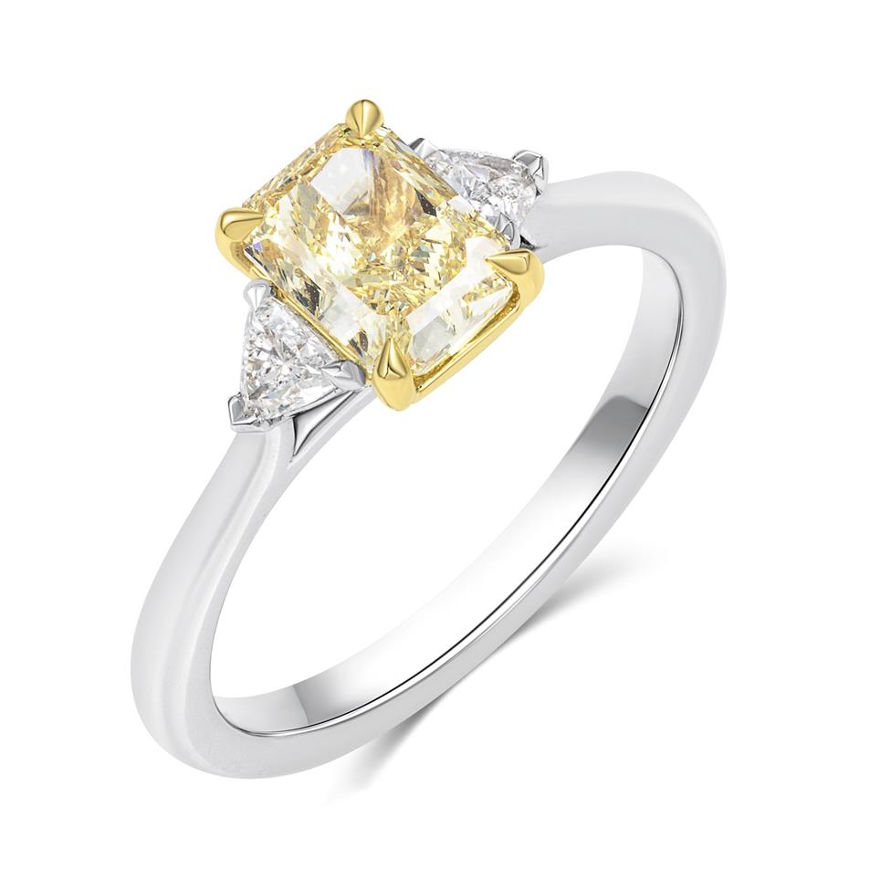 Platinum Champagne Radiant Diamond Engagement Ring 1.25ct Thumbnail Image 0