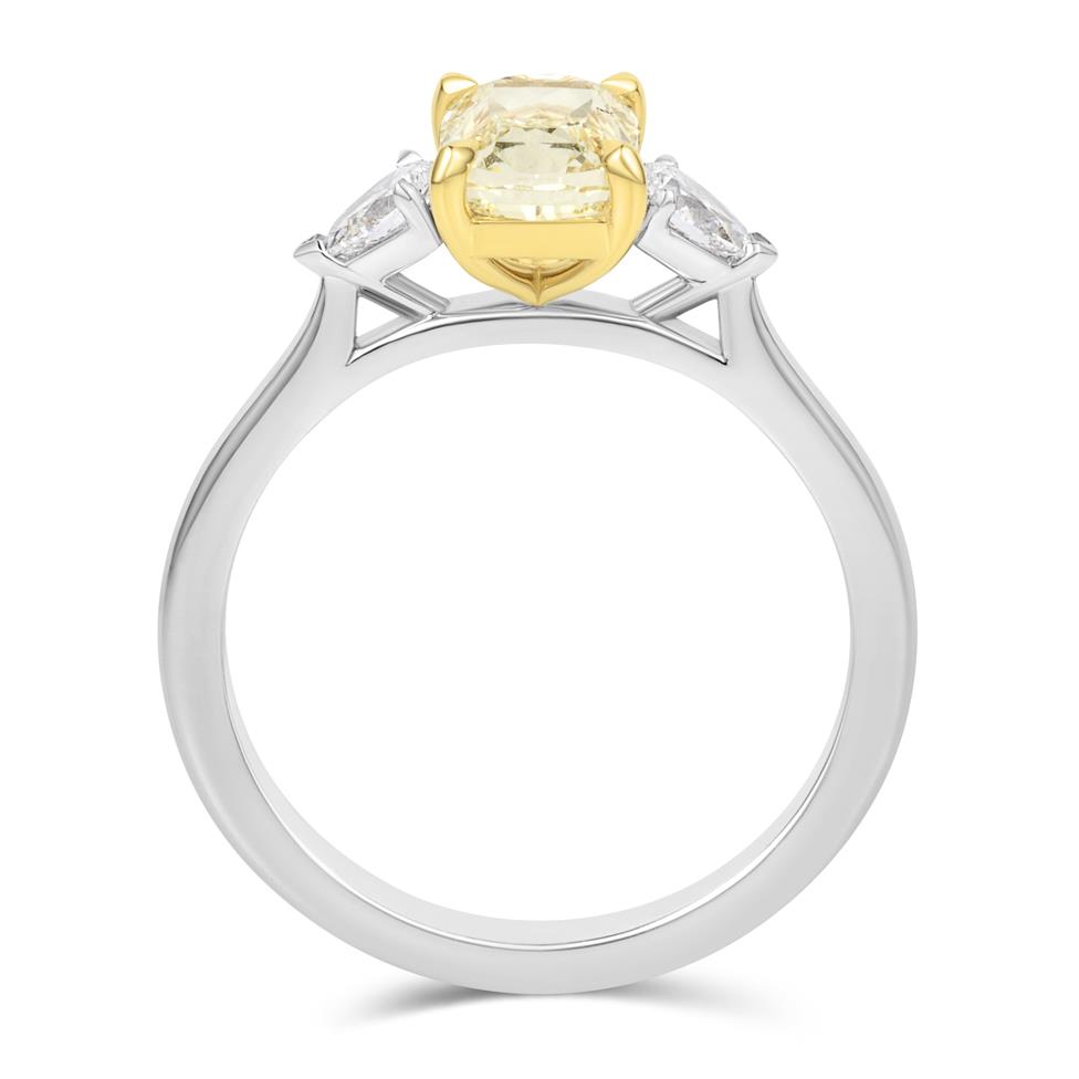 Platinum Yellow Cushion Diamond Engagement Ring 1.50ct Thumbnail Image 2