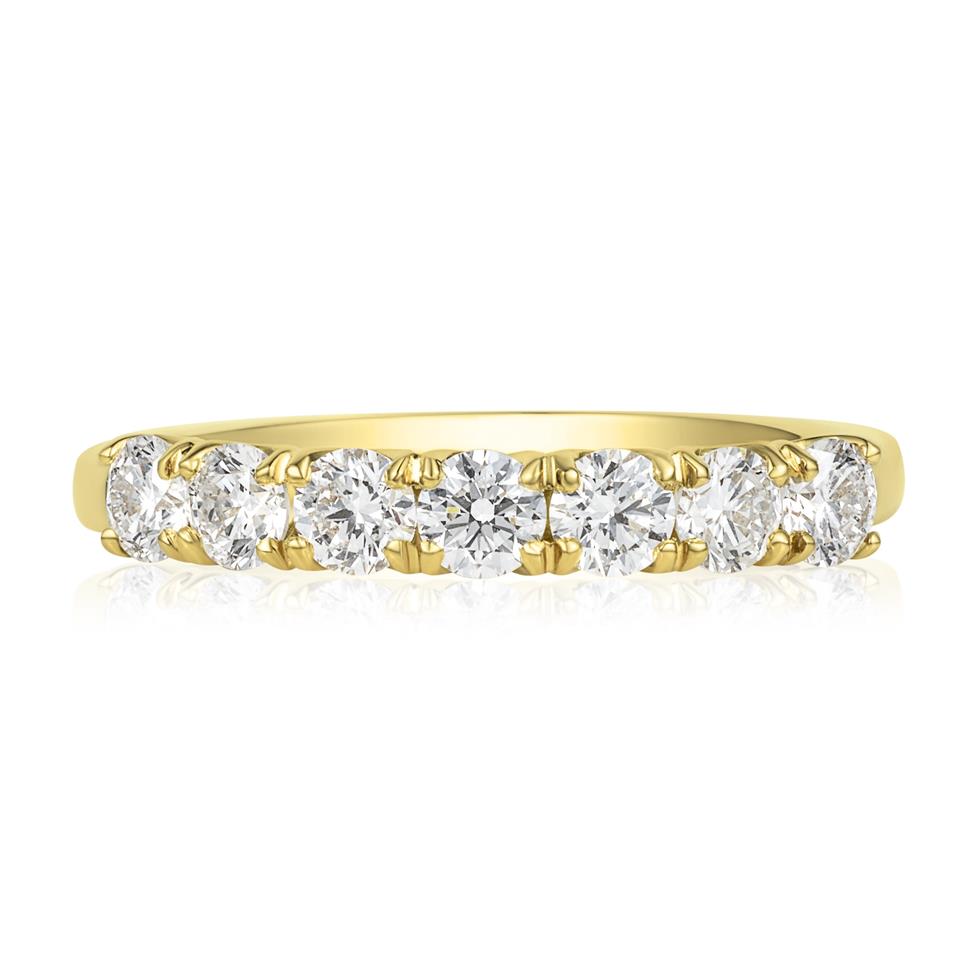 18ct Yellow Gold Diamond Seven Stone Eternity Ring 0.70ct Thumbnail Image 1