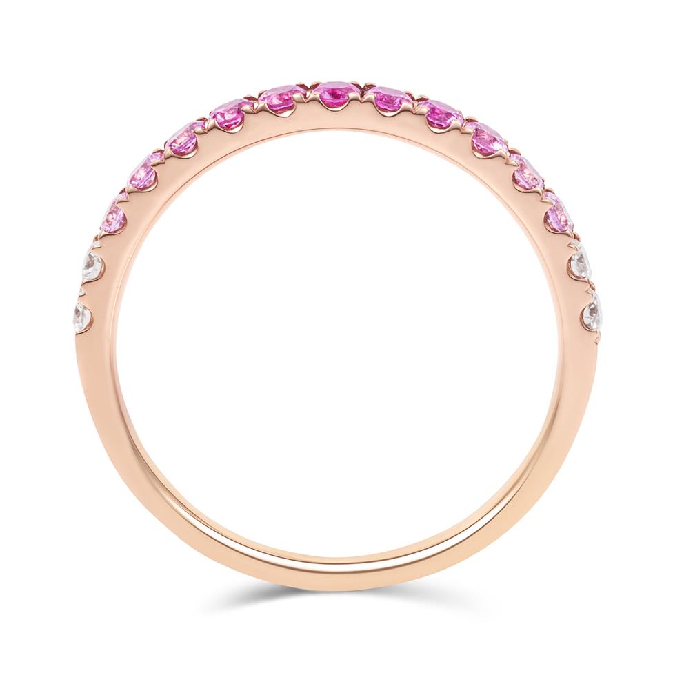 Bonbon 18ct Rose Gold Pink Sapphire Eternity Ring Thumbnail Image 2
