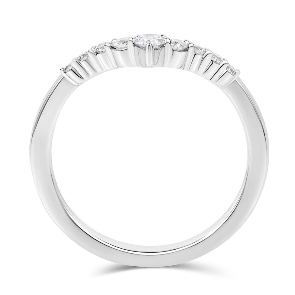 Platinum Diamond Set Shaped Wedding Ring 0.25ct Thumbnail Image 2