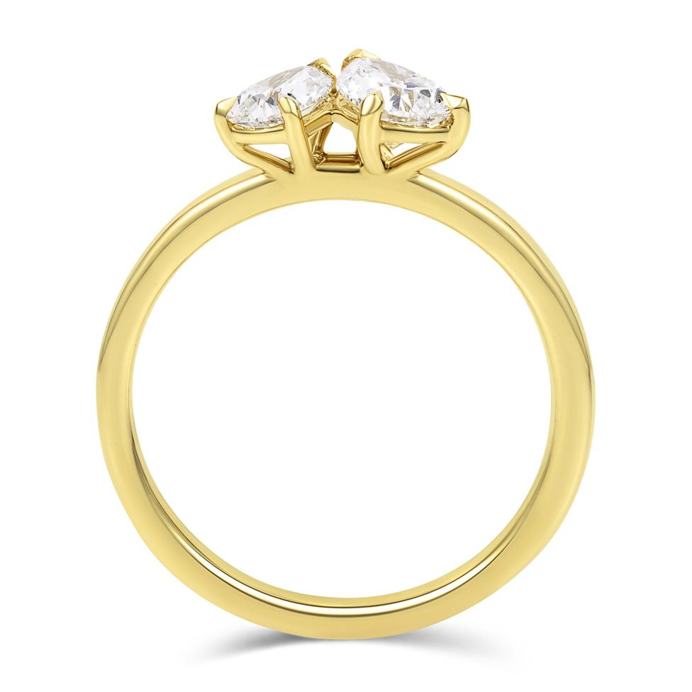 18ct Yellow Gold Pear Shape Diamond Toi et Moi Engagement Ring Thumbnail Image 2