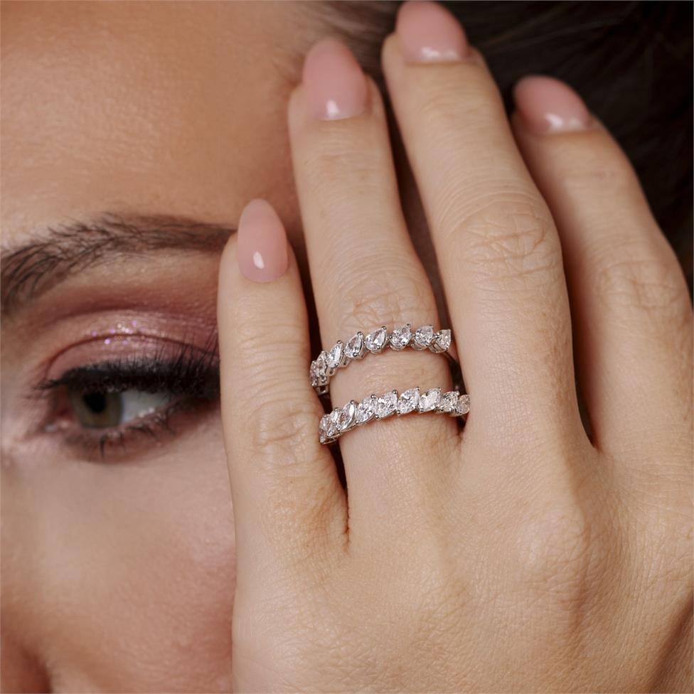 Platinum Pear Diamond Half Eternity Ring 0.70ct Thumbnail Image 5