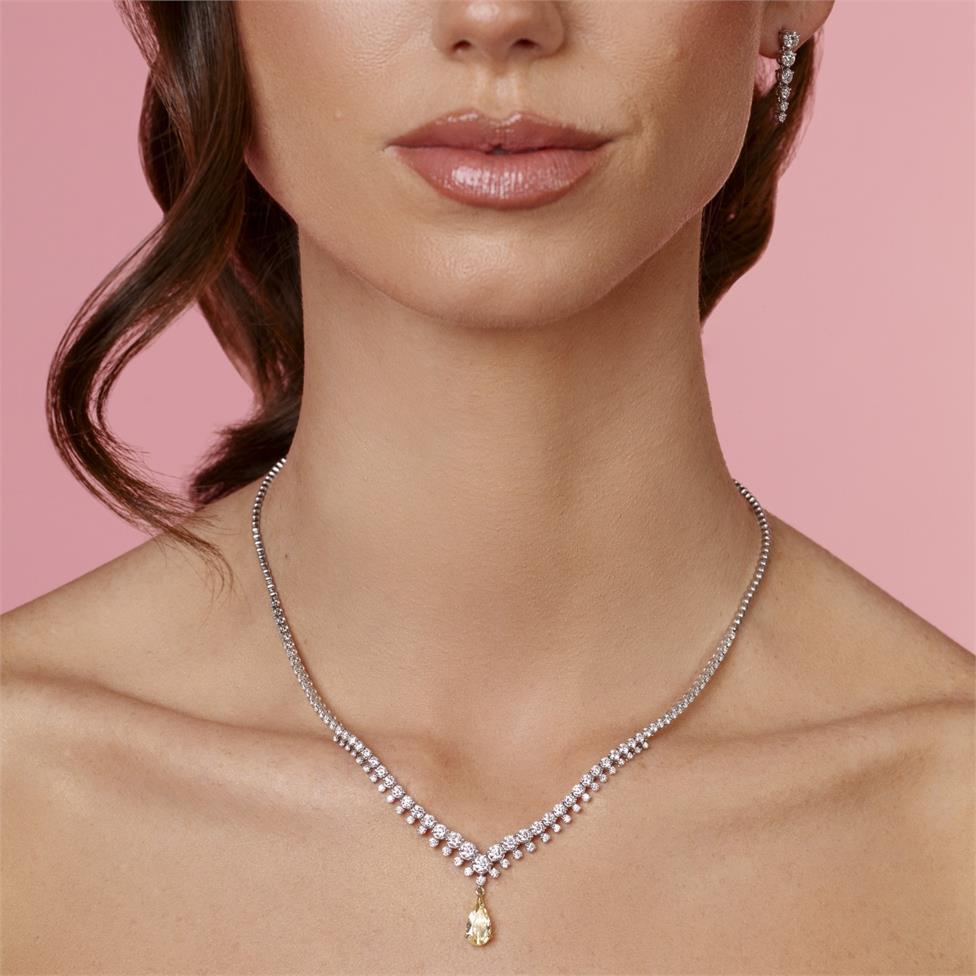 18ct White Gold Diamond Necklace 4.92ct Thumbnail Image 4