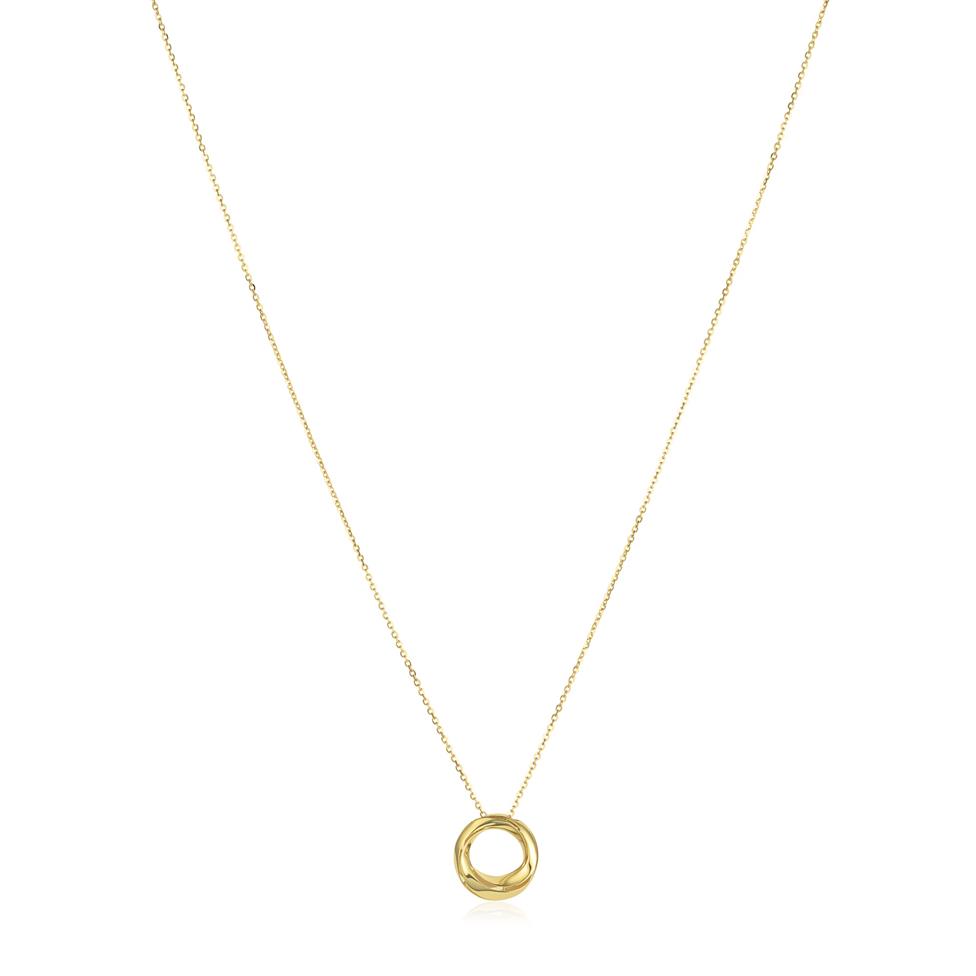 Aira 18ct Yellow Gold Twisted Circle Necklace Thumbnail Image 1