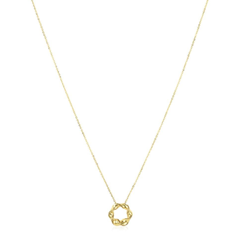 Aira 18ct Yellow Gold Twisted Circle Necklace Thumbnail Image 1