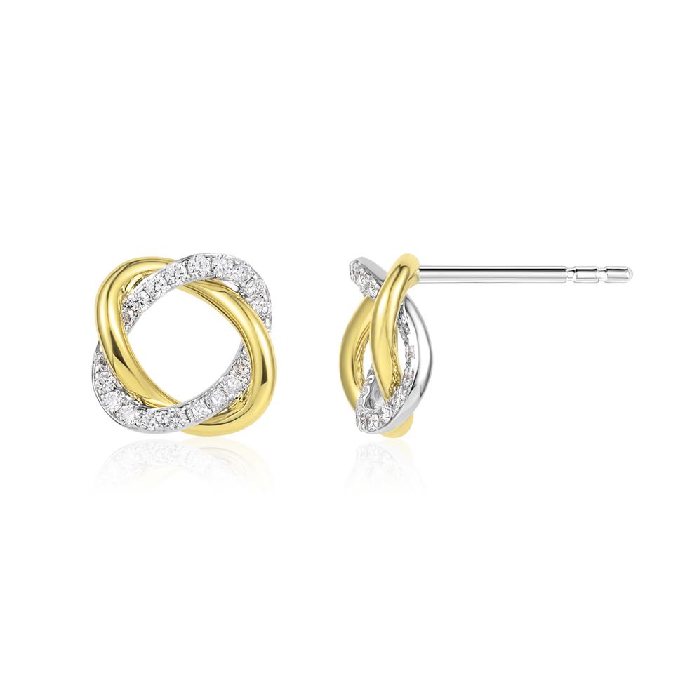 Aira 18ct Yellow Gold Diamond Earrings Thumbnail Image 0
