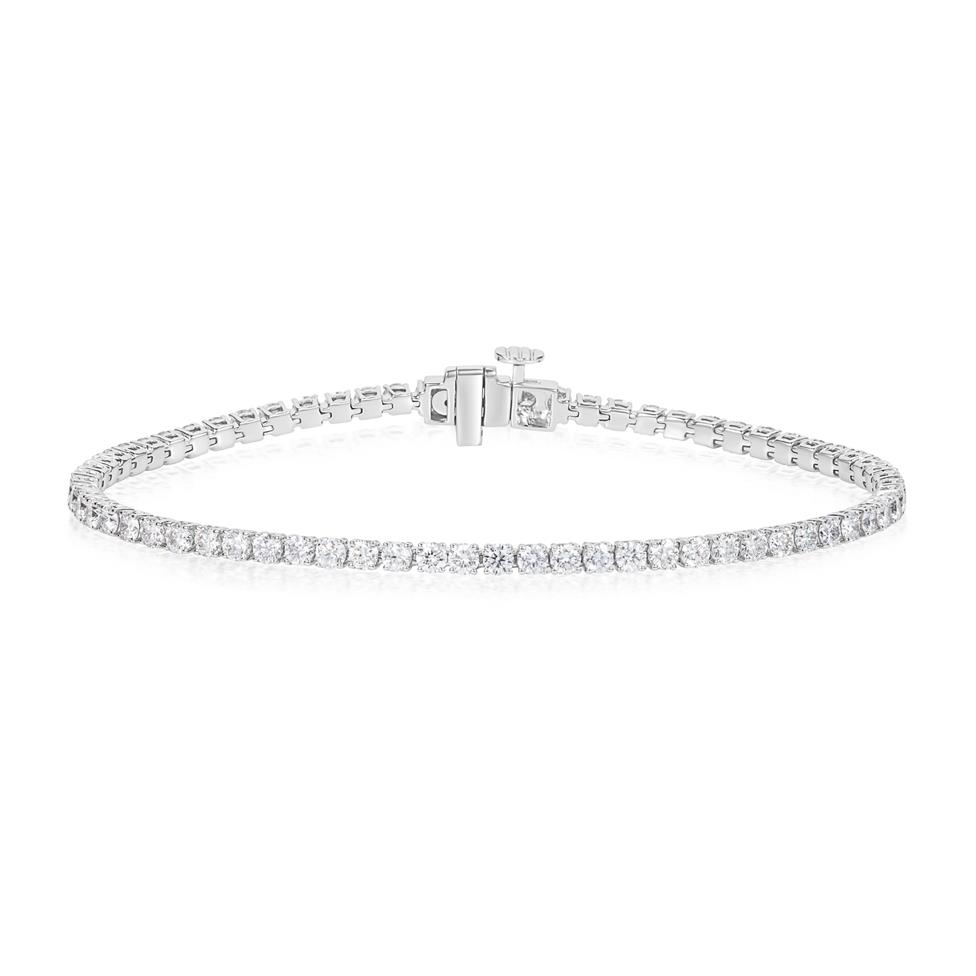 18ct White Gold Lab Grown Diamond Tennis Bracelet 4.00ct Thumbnail Image 0