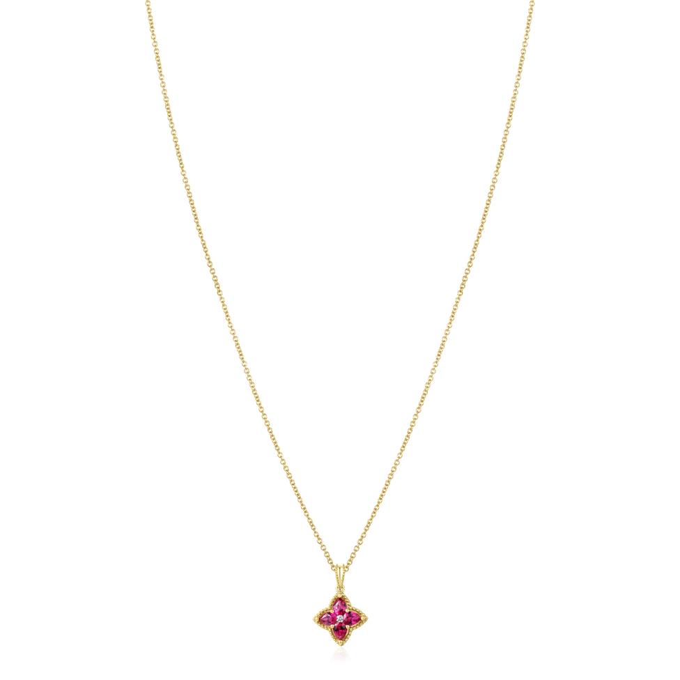 Fleur 18ct Yellow Gold Ruby Pendant Thumbnail Image 1