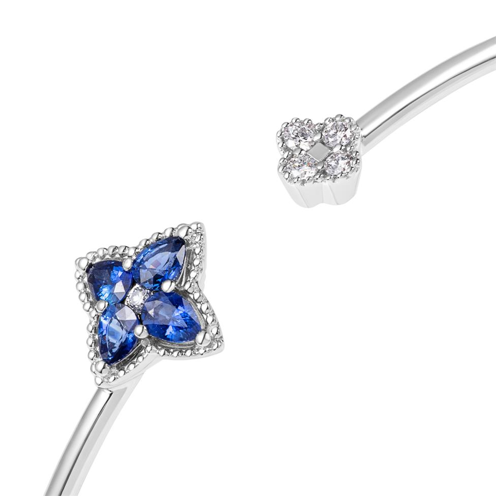 Fleur 18ct White Gold Sapphire Bangle Thumbnail Image 1