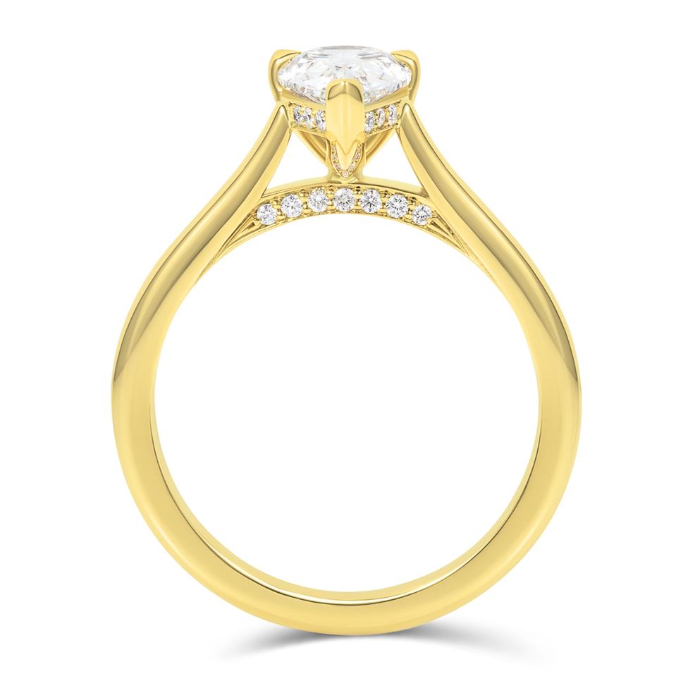 18ct Yellow Gold Pear Diamond Solitaire Engagement Ring 1.21ct Thumbnail Image 2
