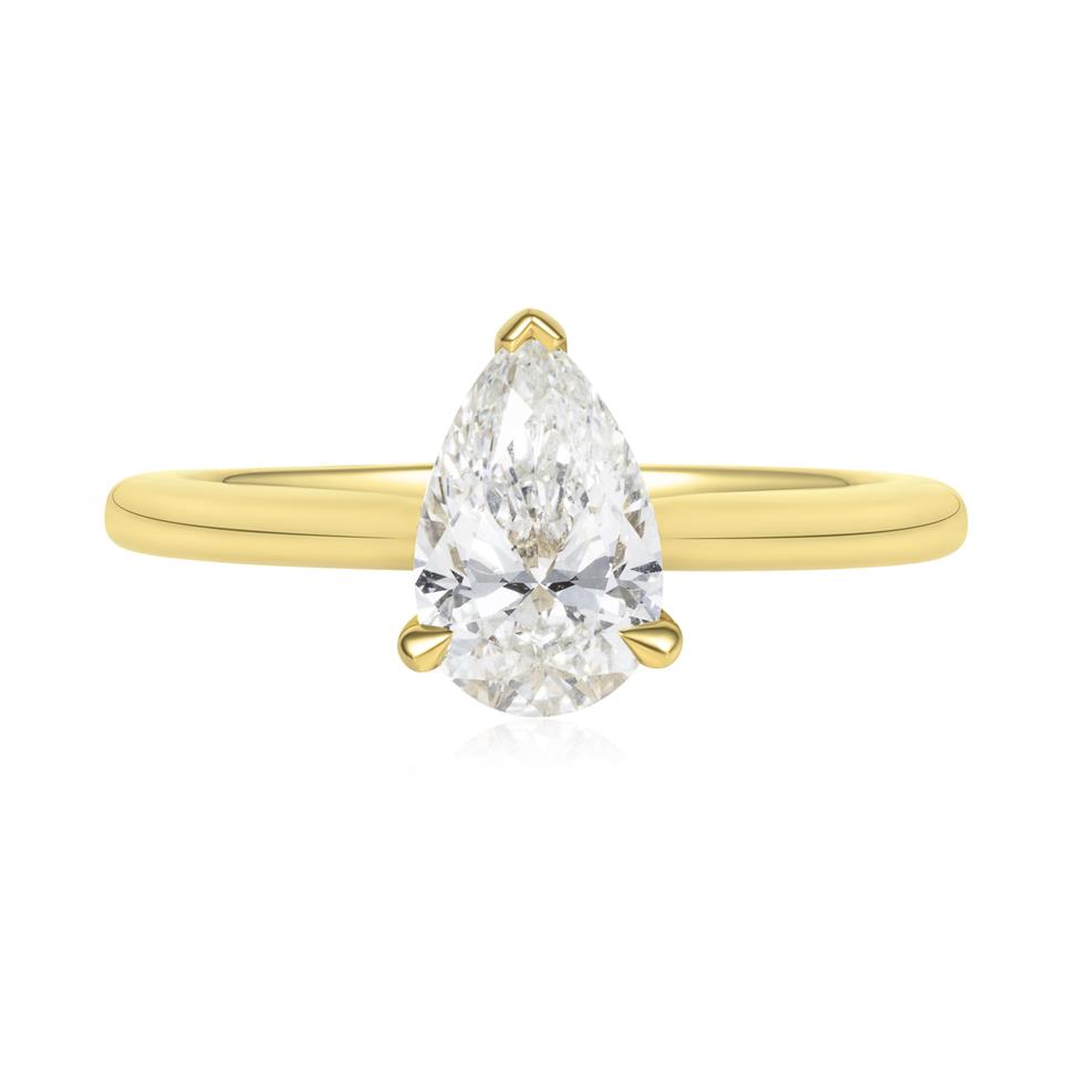 18ct Yellow Gold Pear Diamond Solitaire Engagement Ring 1.21ct Thumbnail Image 1