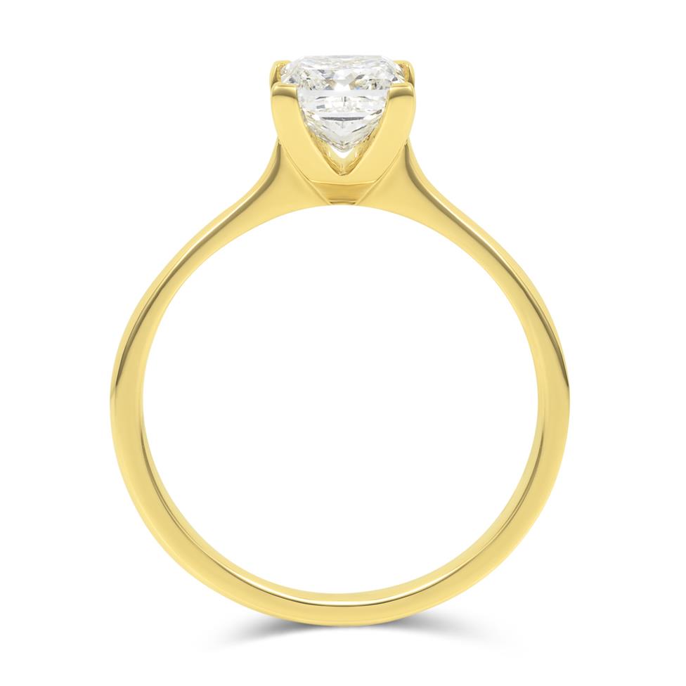18ct Yellow Gold Princess Cut Diamond Solitaire Engagement Ring 1.00ct Thumbnail Image 2