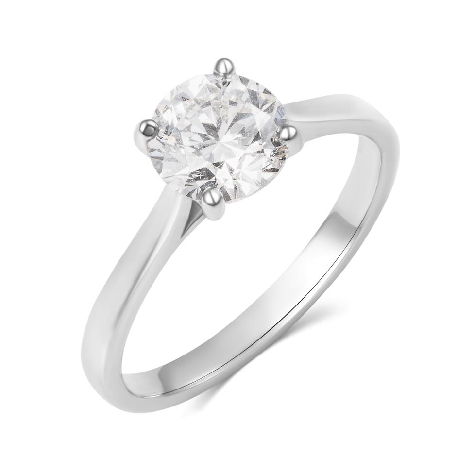Platinum Diamond Solitaire Engagement Ring 1.20ct Thumbnail Image 0