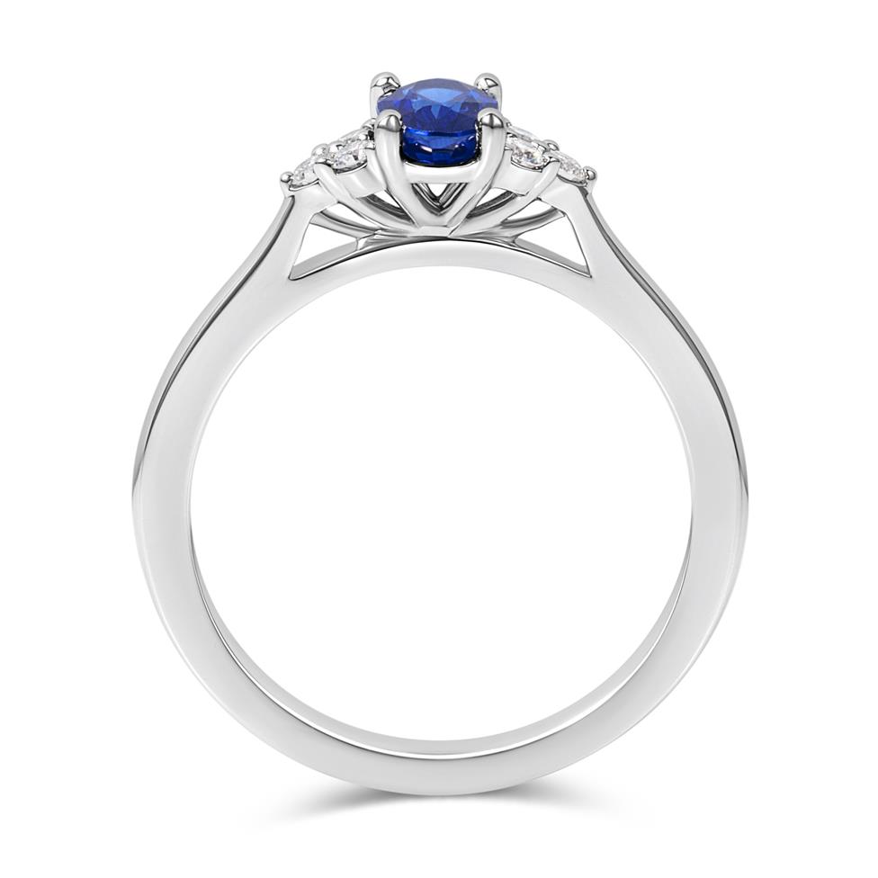 Platinum Sapphire and Diamond Ring Thumbnail Image 2