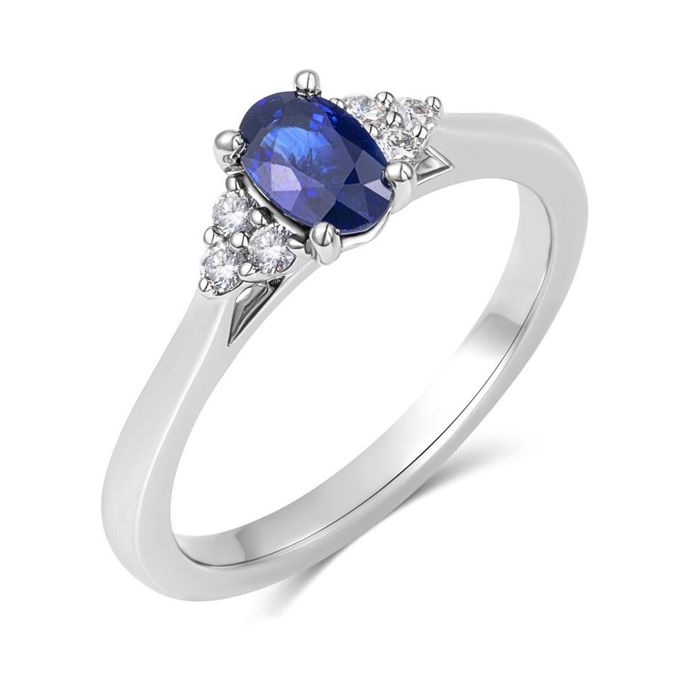 Platinum Sapphire and Diamond Ring Thumbnail Image 0