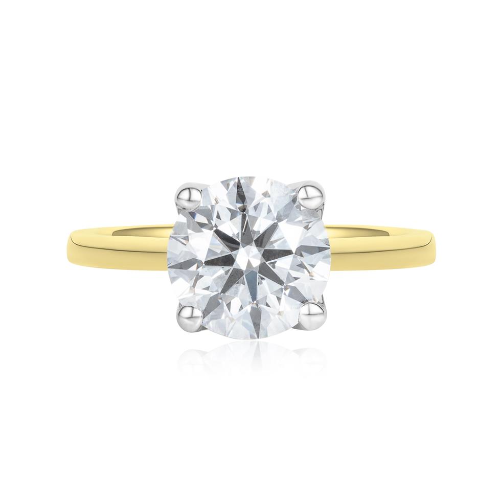 18ct Yellow Gold Lab Grown Round Diamond Engagement Ring 2.50ct Thumbnail Image 1