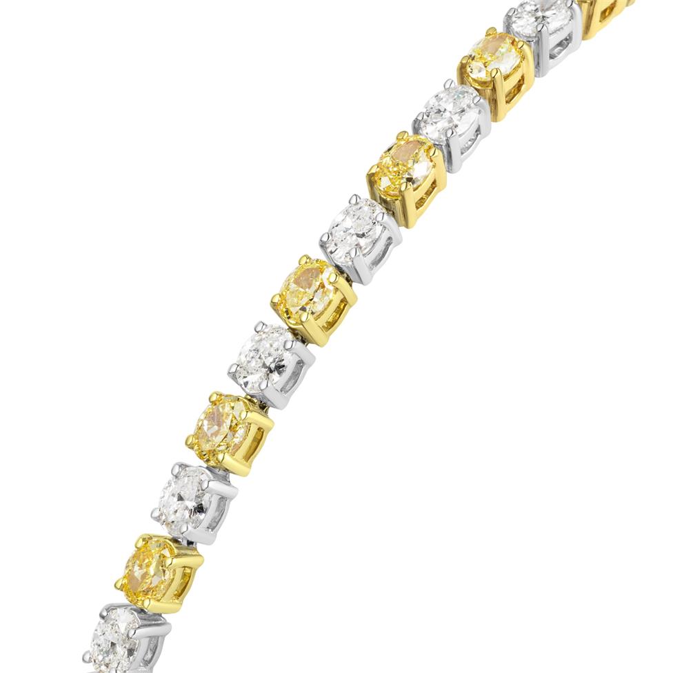 18ct Gold Yellow and White Diamond Tennis Bracelet 5.09ct Thumbnail Image 1