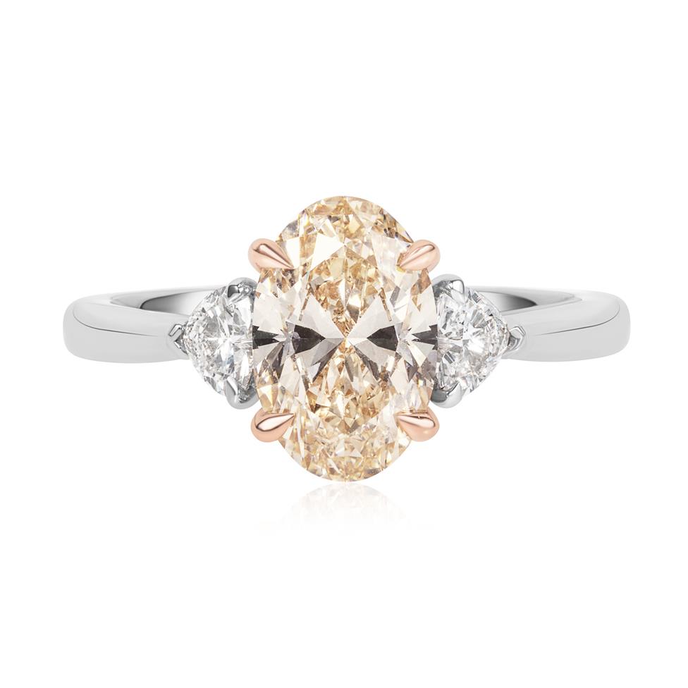 Platinum Oval Diamond Three Stone Engagement Ring 2.43ct Thumbnail Image 1