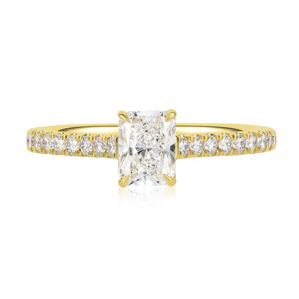 18ct Yellow Gold Radiant Cut Diamond Solitaire Engagement Ring 0.96ct Thumbnail Image 1