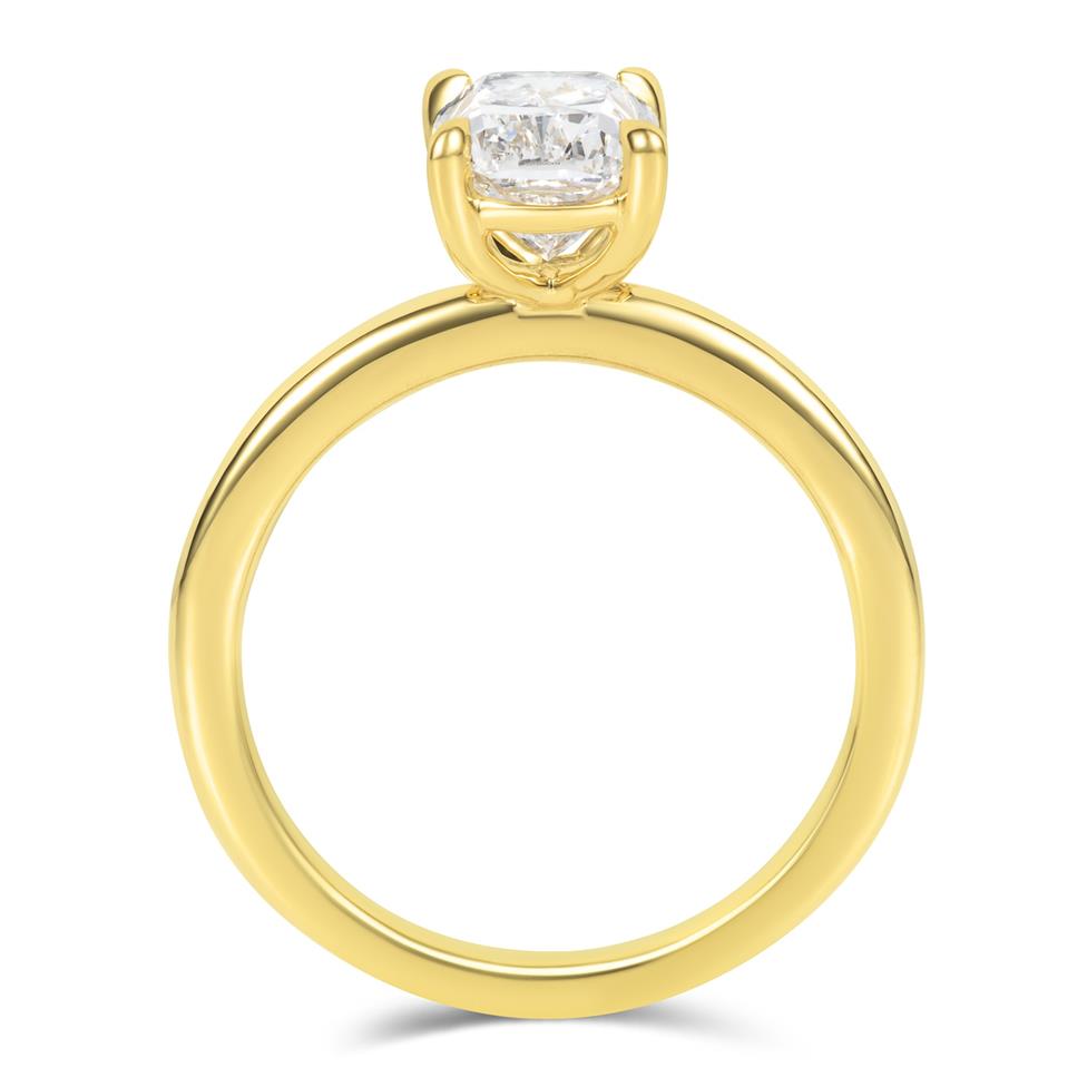 18ct Yellow Gold Lab Grown Cushion Diamond Engagement Ring 2.00ct Thumbnail Image 2
