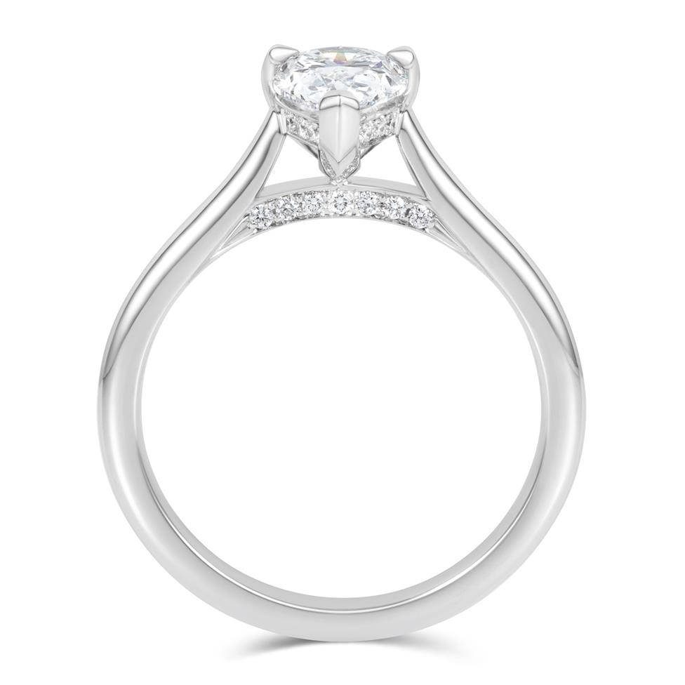 Platinum Pear Diamond Solitaire Engagement Ring 1.21ct Thumbnail Image 2