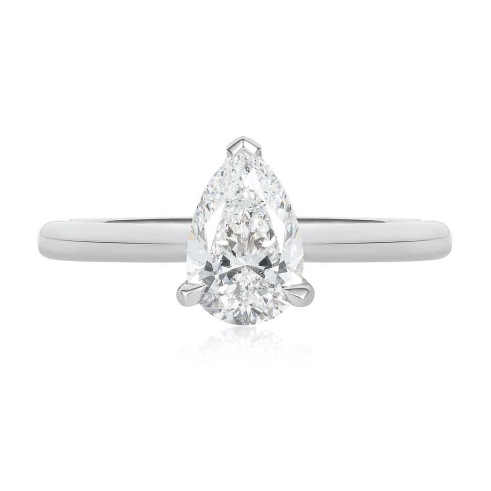 Platinum Pear Diamond Solitaire Engagement Ring 1.21ct Thumbnail Image 1